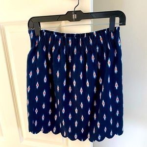 Scalloped J. Crew paper bag skirt in Ikat